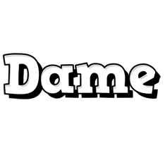 Dame snowing logo