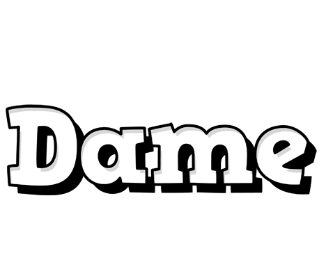 Dame snowing logo