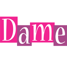 Dame whine logo