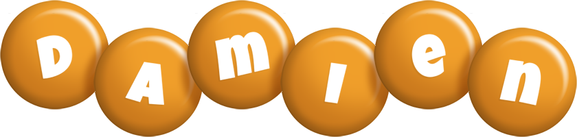 Damien candy-orange logo