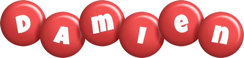 Damien candy-red logo