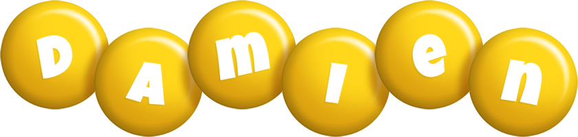 Damien candy-yellow logo