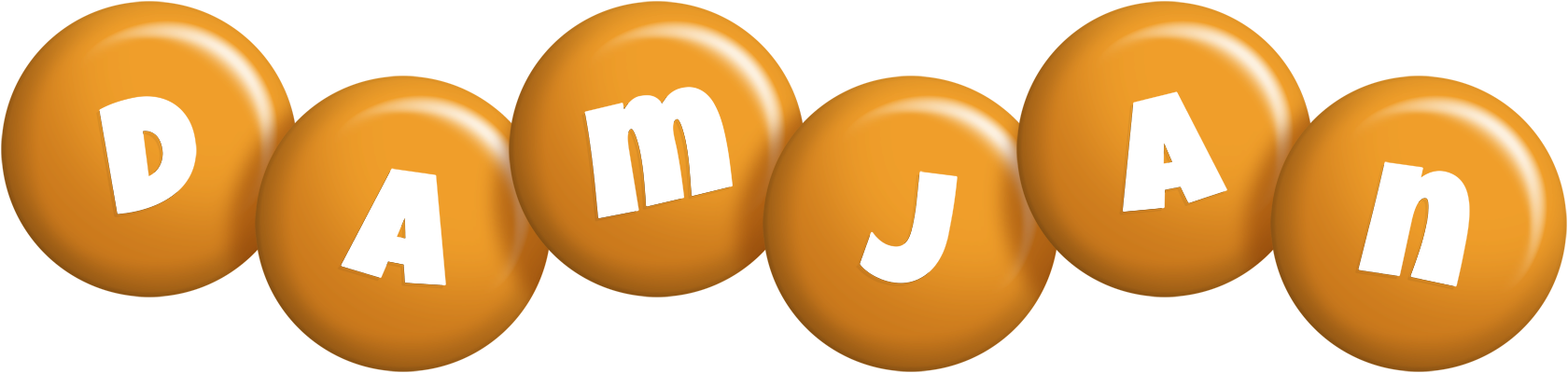 Damjan candy-orange logo
