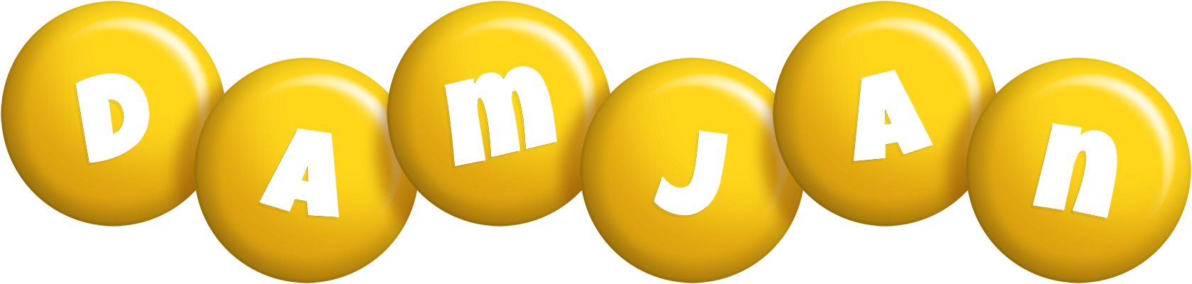 Damjan candy-yellow logo