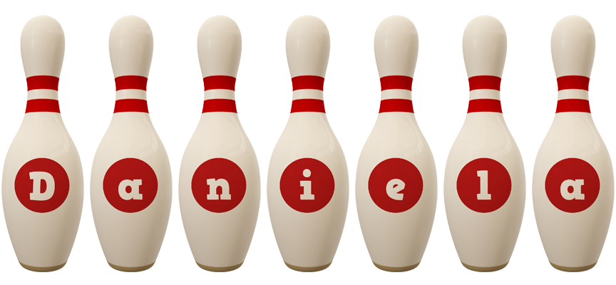 Daniela bowling-pin logo