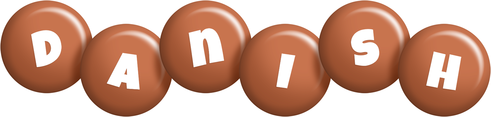Danish candy-brown logo