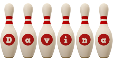 Davina bowling-pin logo