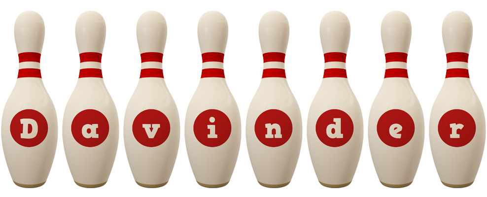 Davinder bowling-pin logo