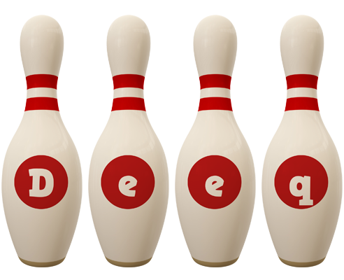 Deeq bowling-pin logo