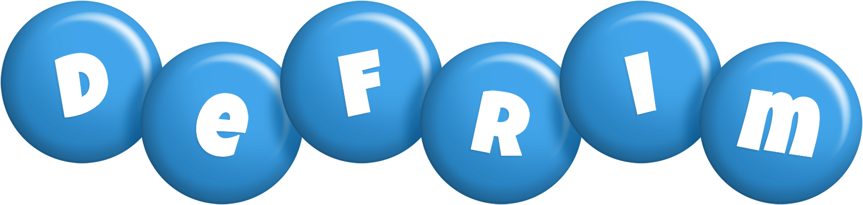 Defrim candy-blue logo