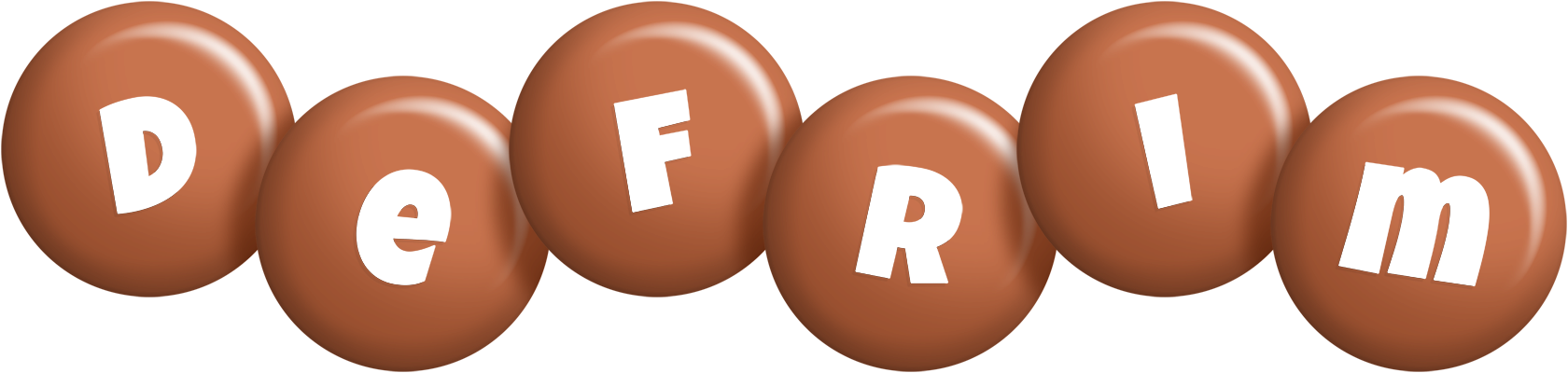 Defrim candy-brown logo