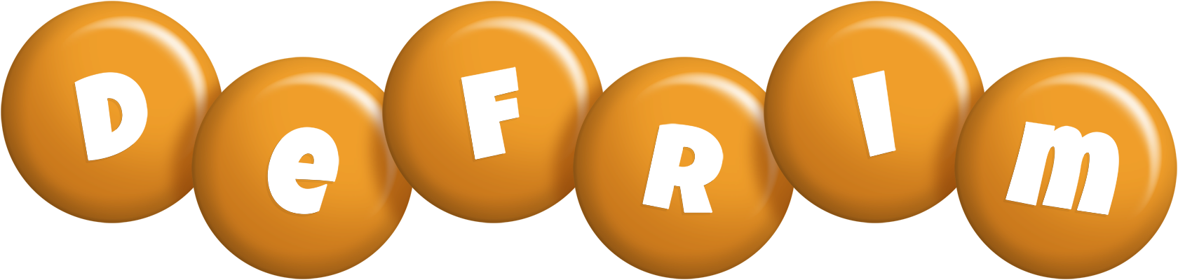 Defrim candy-orange logo