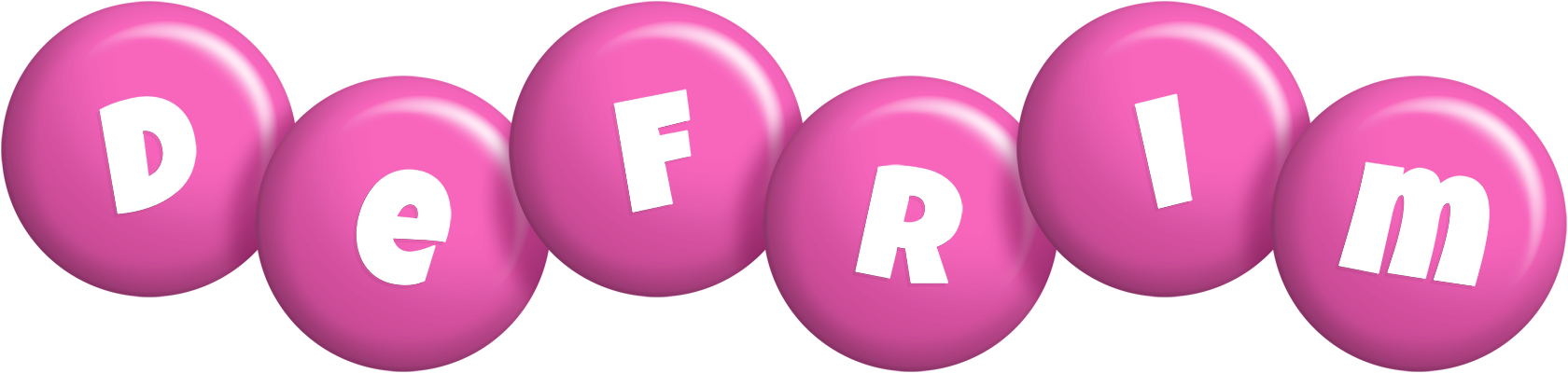 Defrim candy-pink logo