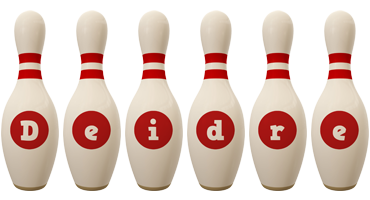 Deidre bowling-pin logo
