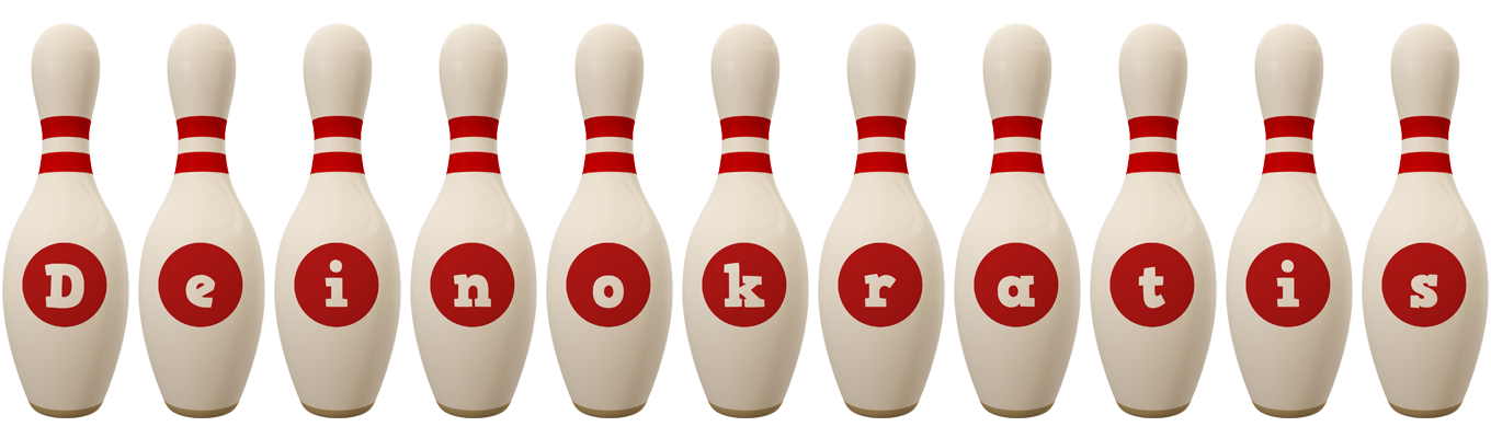 Deinokratis bowling-pin logo