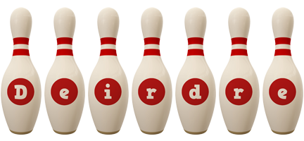 Deirdre bowling-pin logo