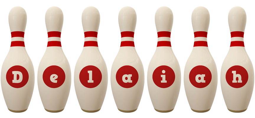 Delaiah bowling-pin logo