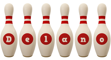 Delano bowling-pin logo