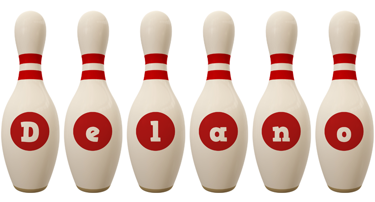 Delano bowling-pin logo