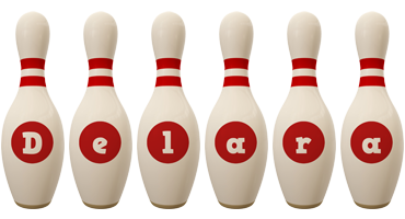 Delara bowling-pin logo