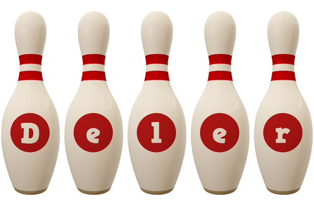 Deler bowling-pin logo
