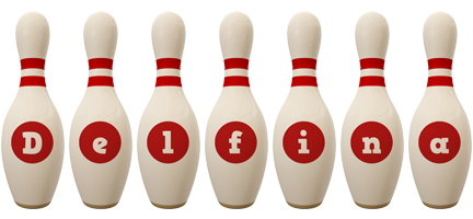 Delfina bowling-pin logo