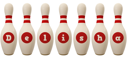 Delisha bowling-pin logo