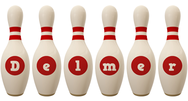 Delmer bowling-pin logo