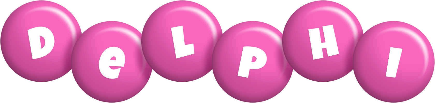 Delphi candy-pink logo