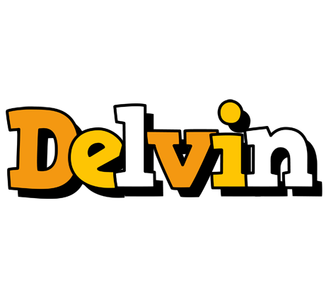 Delvin cartoon logo