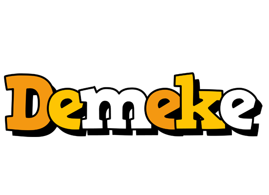 Demeke cartoon logo