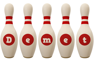 Demet bowling-pin logo