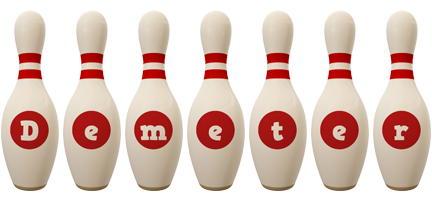 Demeter bowling-pin logo