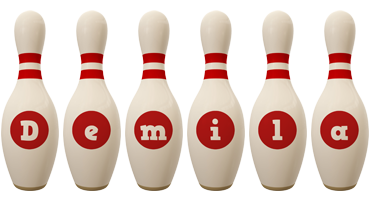 Demila bowling-pin logo