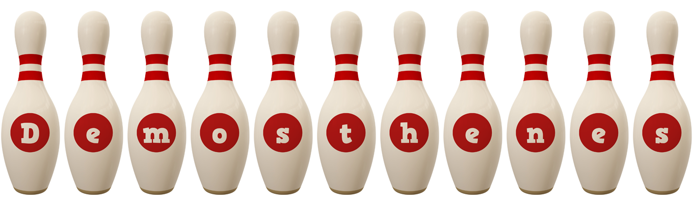 Demosthenes bowling-pin logo