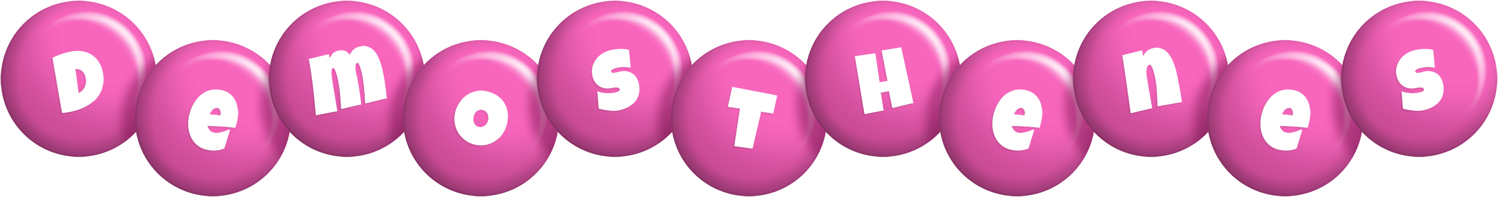 Demosthenes candy-pink logo