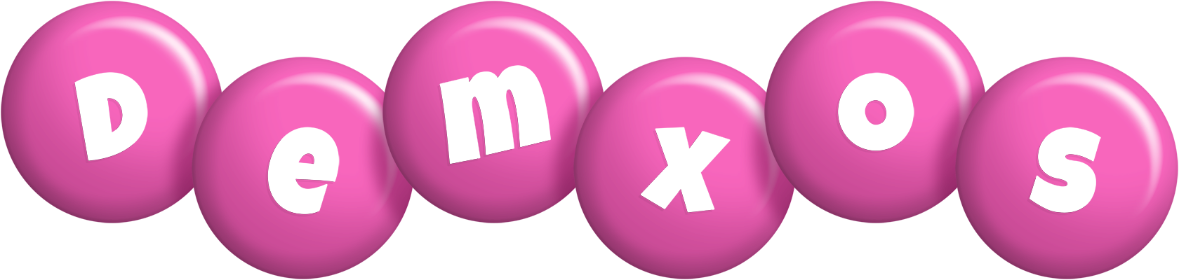 Demxos candy-pink logo