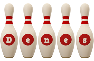 Denes bowling-pin logo