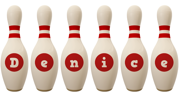 Denice bowling-pin logo