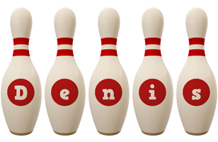 Denis bowling-pin logo