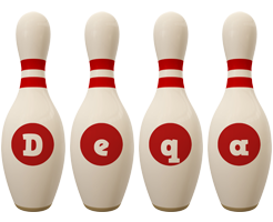 Deqa bowling-pin logo