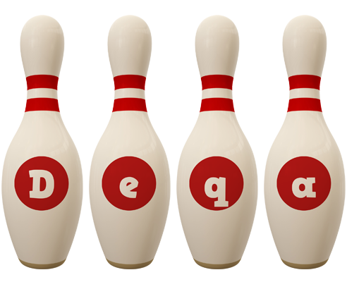 Deqa bowling-pin logo