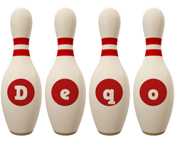 Deqo bowling-pin logo