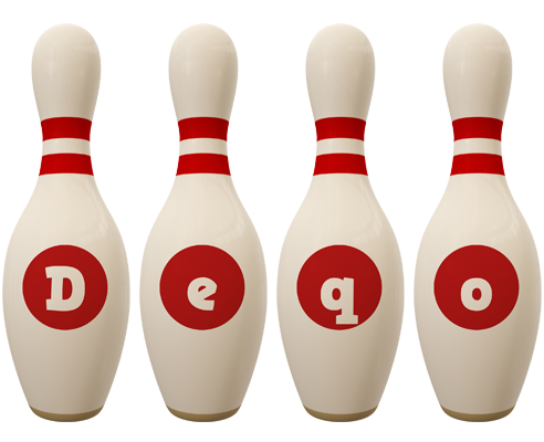 Deqo bowling-pin logo