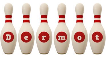 Dermot bowling-pin logo