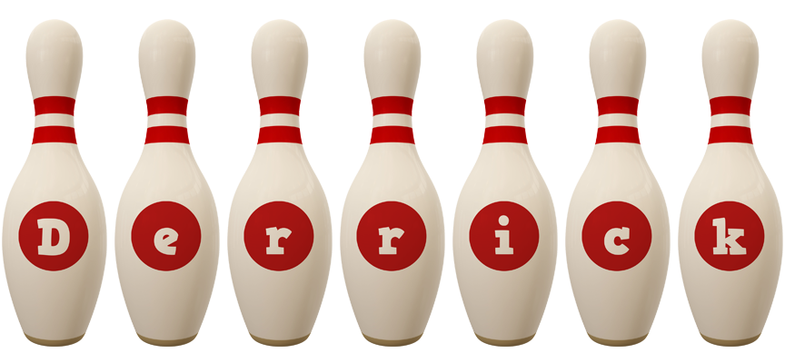Derrick bowling-pin logo