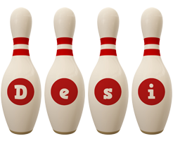 Desi bowling-pin logo