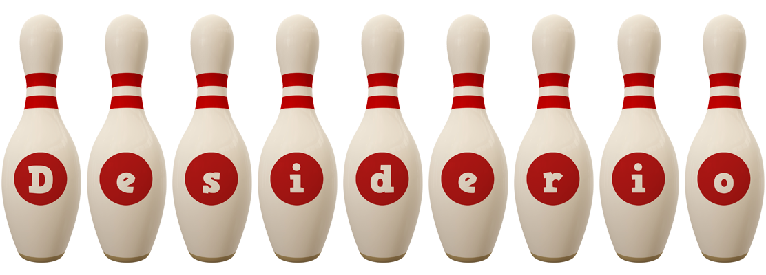 Desiderio bowling-pin logo