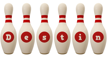 Destin bowling-pin logo