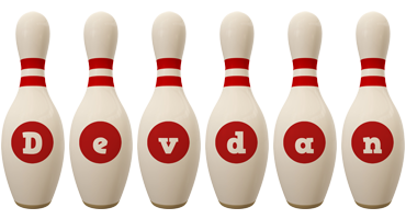 Devdan bowling-pin logo